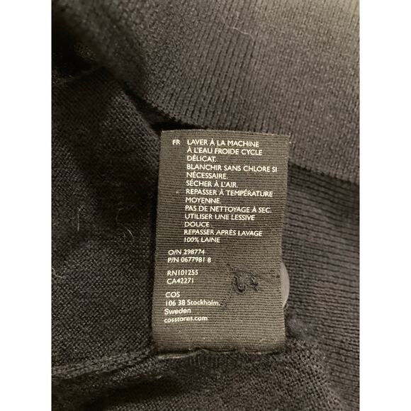 COS Navy Blue 100% Wool Oversized Cardigan Sweater Sz Large Pockets Buttons - Picture 8 of 8